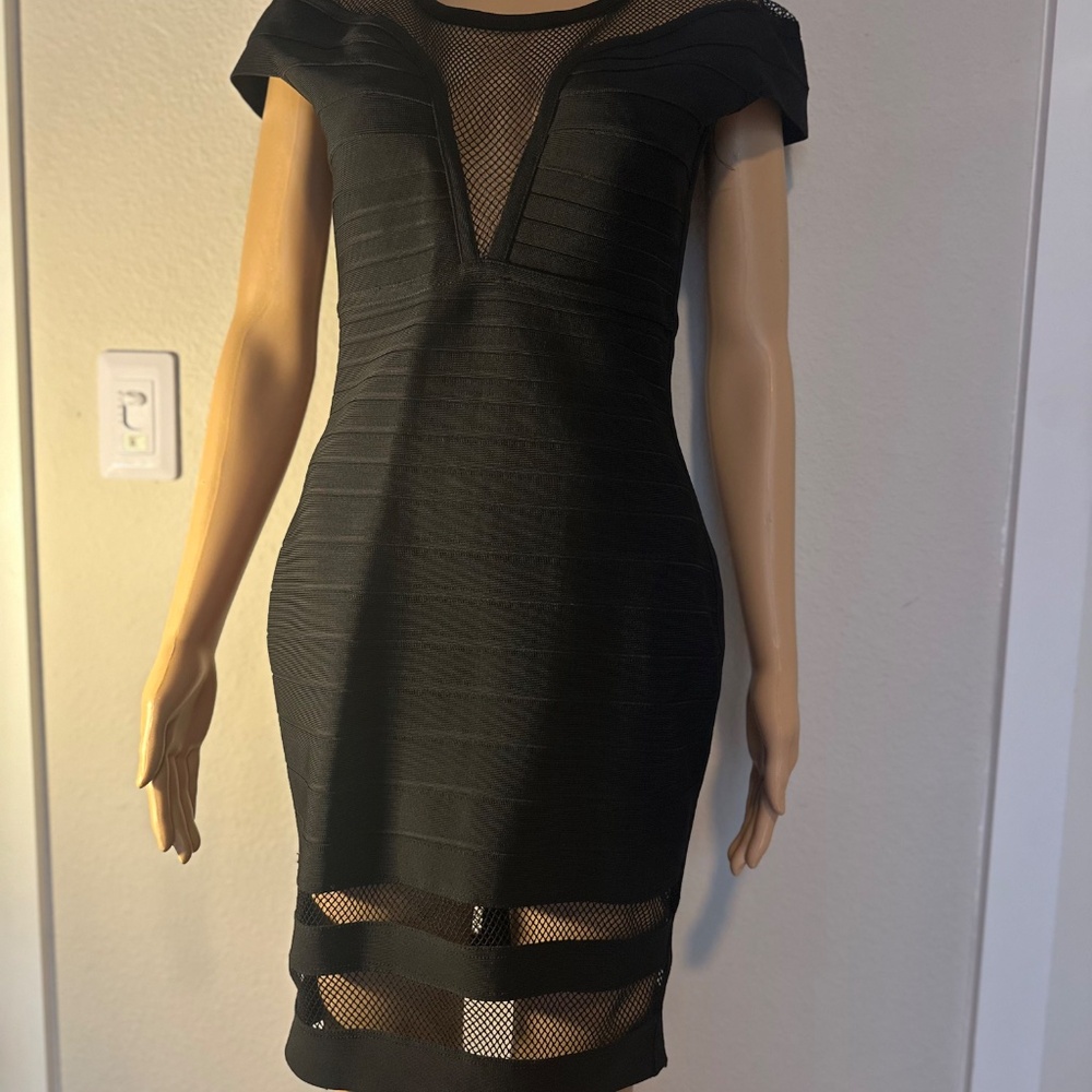 black sheer mini dress